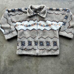 Vintage‎ 70's/80's AOP Aztec style fleece jacket